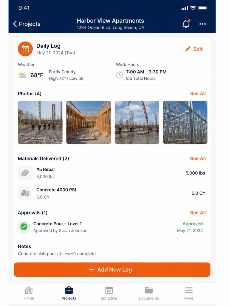 TaskGoat mobile daily log